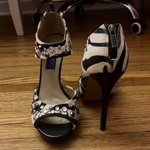Women’s limited addition zebra print Jimmy Choo high heel sandals